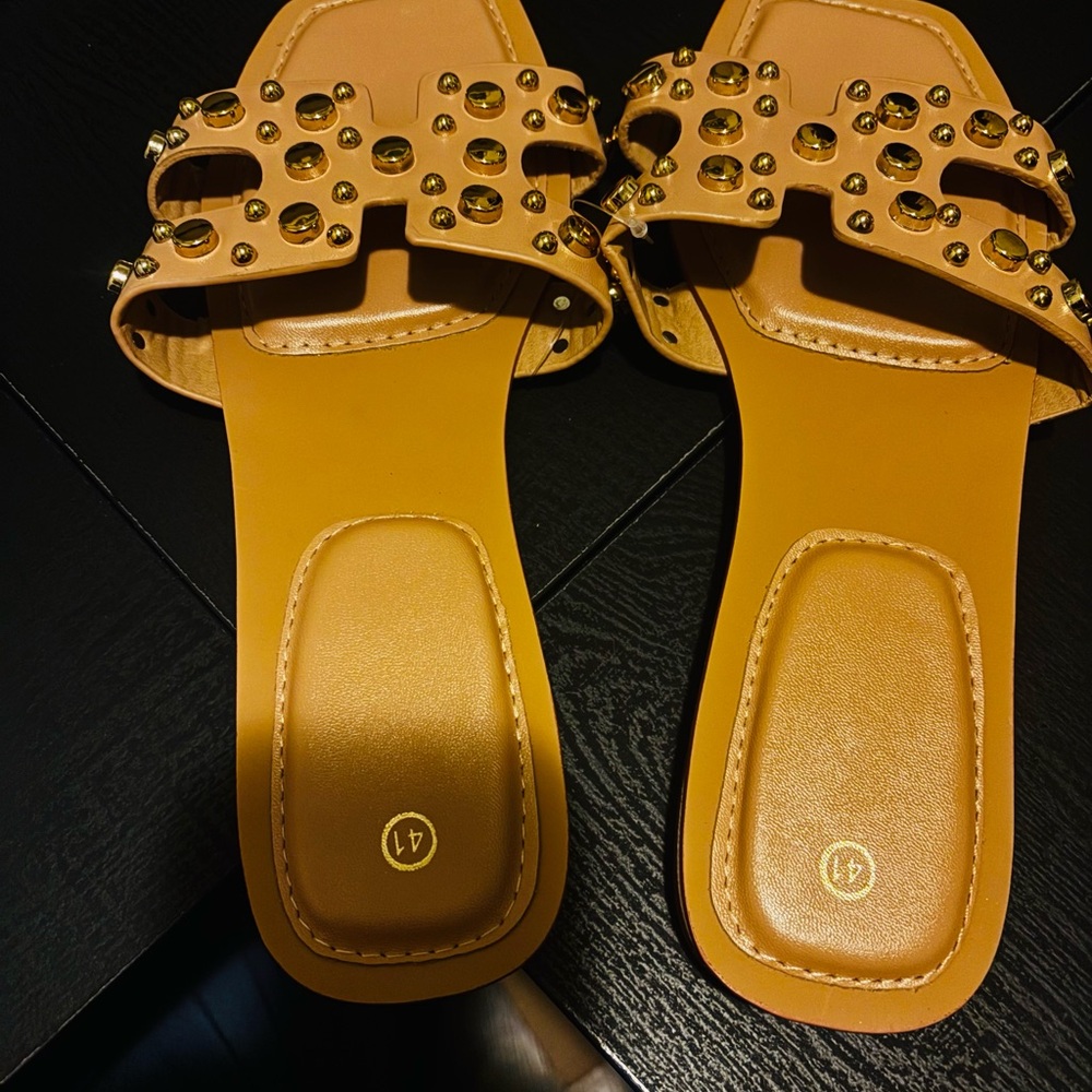 Studded Tan Sandals